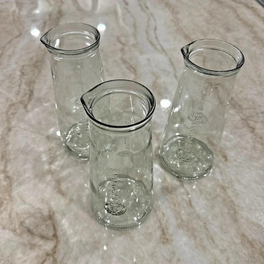 Set of 3 Signature Buchanan's Scotch Whisky Glass‎ Mixing Serving Pitchers